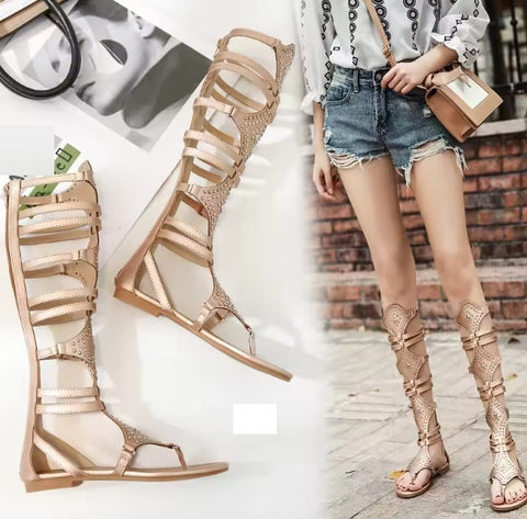 New Fashion Flat Rivet High Top Boots CODE: KAR5326