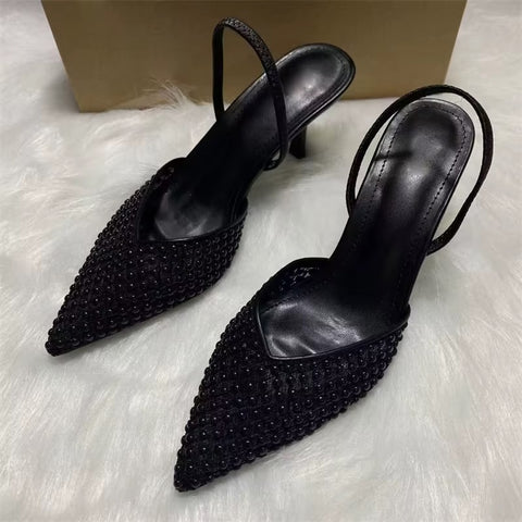 New Design Pearl Breathable Mesh High Heels CODE: KAR5328