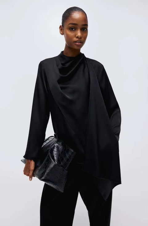 New Elegant Fashion Shawl Design long-sleeved Top CODE: KAR5330