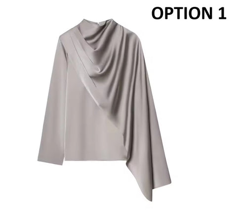 New Elegant Fashion Shawl Design long-sleeved Top CODE: KAR5330