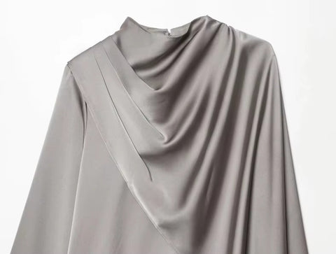 New Elegant Fashion Shawl Design long-sleeved Top CODE: KAR5330