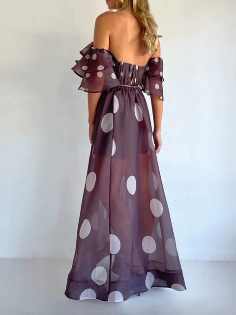 Sexy Flower Print Off Shoulder Top & Party Skirt Set CODE: KAR5331