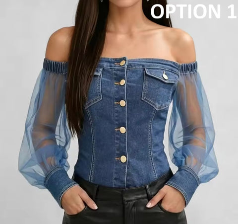 New One-shoulder Long-sleeved Casual Party Top CODE: KAR5334