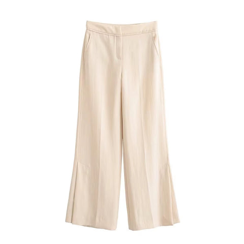 New Fashion Solid Tassel Decoration Sleeveless Halter Loose Street Pants Set CODE: KAR5336