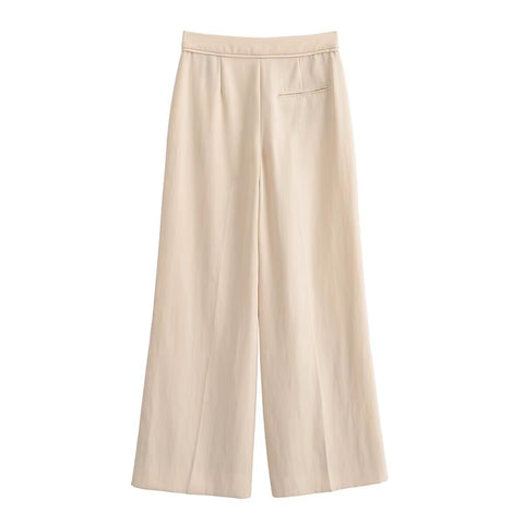 New Fashion Solid Tassel Decoration Sleeveless Halter Loose Street Pants Set CODE: KAR5336