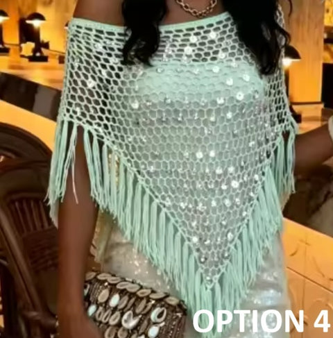 New Shoulder Drape Cape Fashionable Knitted Shawl CODE: KAR5337
