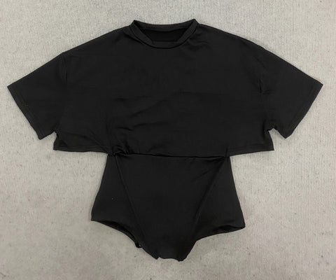 New shoulder waist cinched five quarter sleeve T-shirt top CODE: KAR5339