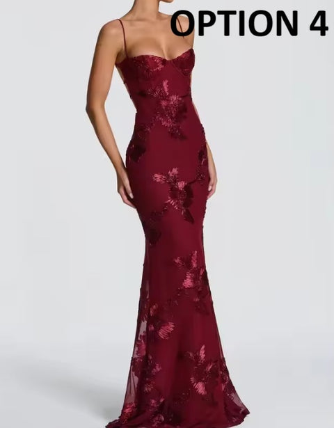 New Floral Backless Long Dress CODE: KAR5340