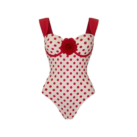 New Retro Polka Dot Thermal Spa Swimsuit Set CODE: KAR5342