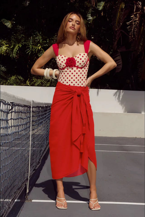 New Retro Polka Dot Thermal Spa Swimsuit Set CODE: KAR5342