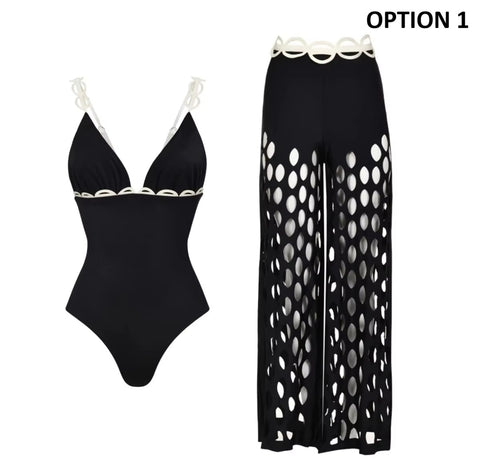 New V Neck Backless Bathing  Swimsuit CODE: KAR5343