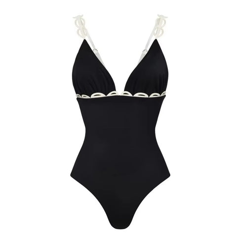 New V Neck Backless Bathing  Swimsuit CODE: KAR5343