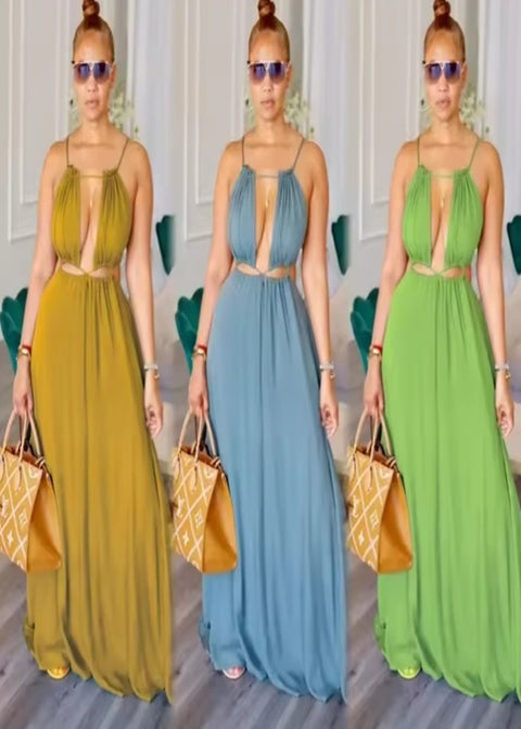 New Stigende Sleeveless Lace Spaghetti Strap Long Dress CODE: KAR5345