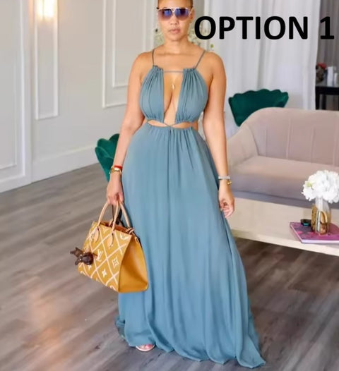 New Stigende Sleeveless Lace Spaghetti Strap Long Dress CODE: KAR5345