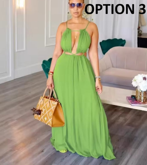 New Stigende Sleeveless Lace Spaghetti Strap Long Dress CODE: KAR5345