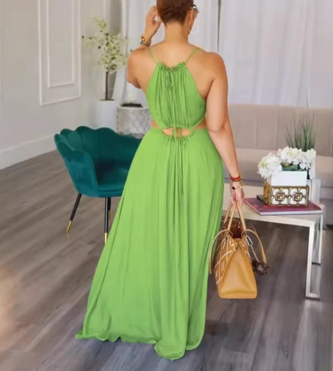 New Stigende Sleeveless Lace Spaghetti Strap Long Dress CODE: KAR5345
