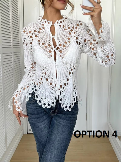New Korean Style Flared Lace Knitted Breathable Tops CODE: KAR5347