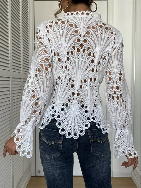 New Korean Style Flared Lace Knitted Breathable Tops CODE: KAR5347