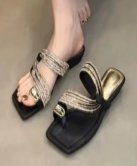 New Square Toe Loop Fashionable Comfortable Heel Slippers CODE: KAR5352