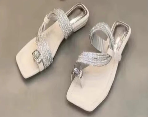 New Square Toe Loop Fashionable Comfortable Heel Slippers CODE: KAR5352