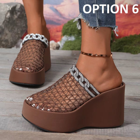New Hollow out Metal Buckle Toe Cover High Heel Sandals CODE: KAR5353