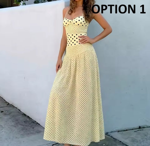 New  Polka Dot Casual Sleeveless Long Maxi Dress CODE: KAR5356