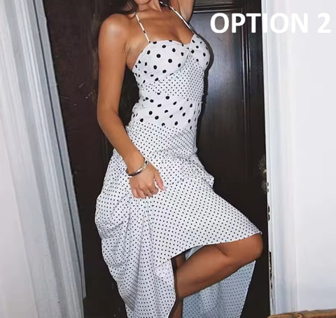 New  Polka Dot Casual Sleeveless Long Maxi Dress CODE: KAR5356