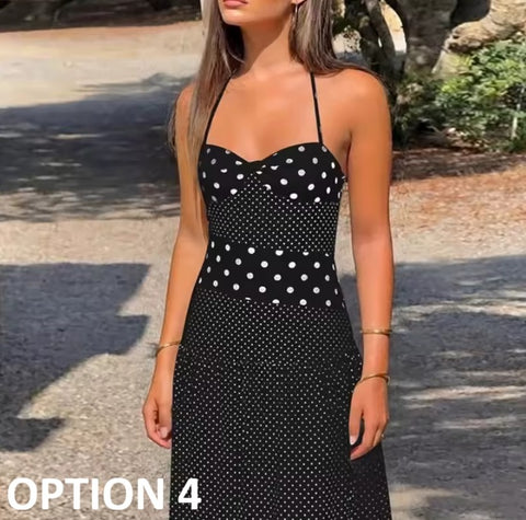 New  Polka Dot Casual Sleeveless Long Maxi Dress CODE: KAR5356