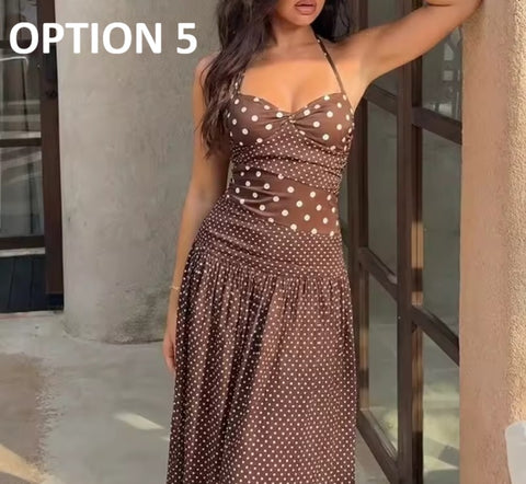 New  Polka Dot Casual Sleeveless Long Maxi Dress CODE: KAR5356