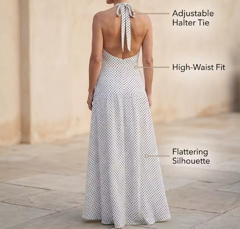 New  Polka Dot Casual Sleeveless Long Maxi Dress CODE: KAR5356