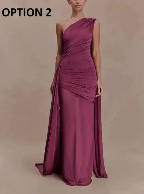 New One Shoulder Cape Bodycon Party Dress CODE: KAR5359