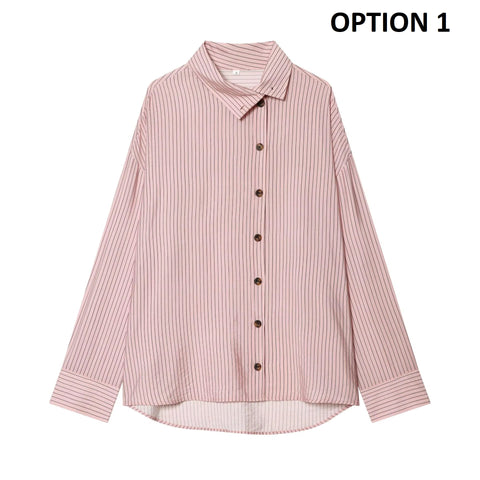 Double-Buttoned Loose Commuter Versatile Shirt CODE: KAR5361