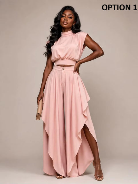 New Short Sleeve Top And Pant 2 Piece Set CODE: KAR5368