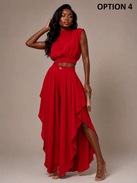 New Short Sleeve Top And Pant 2 Piece Set CODE: KAR5368