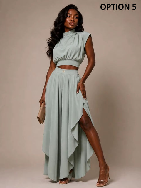 New Short Sleeve Top And Pant 2 Piece Set CODE: KAR5368