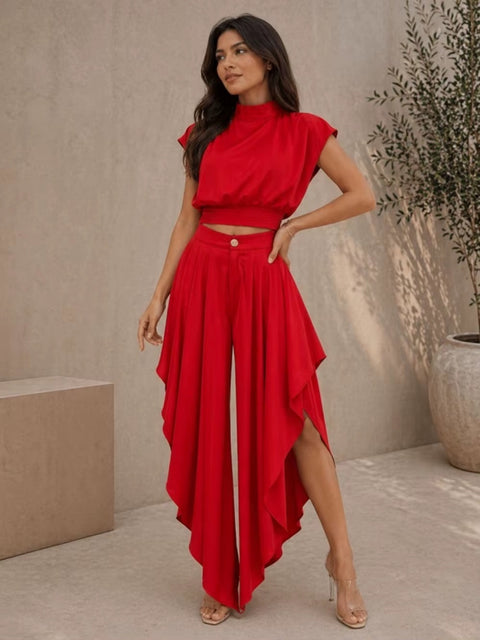 New Short Sleeve Top And Pant 2 Piece Set CODE: KAR5368