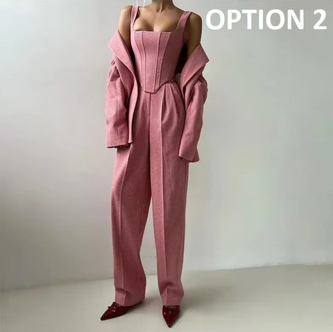 Temperament Fishbone Top Blazer Pants Sets CODE: KAR5369