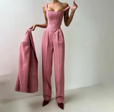 Temperament Fishbone Top Blazer Pants Sets CODE: KAR5369