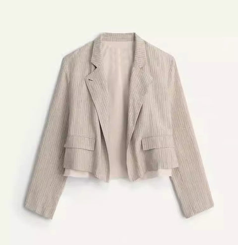 New Long Sleeve Commute Style  Jacket with Pleated Stripe Pant CODE: KAR5370
