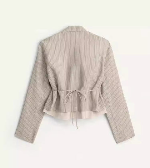 New Long Sleeve Commute Style  Jacket with Pleated Stripe Pant CODE: KAR5370