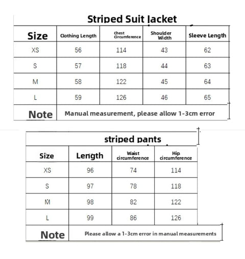 New Long Sleeve Commute Style  Jacket with Pleated Stripe Pant CODE: KAR5370