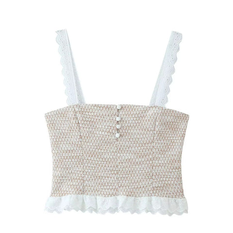 New Spaghetti Strap Splice Casual 2 Piece Set CODE: KAR5373
