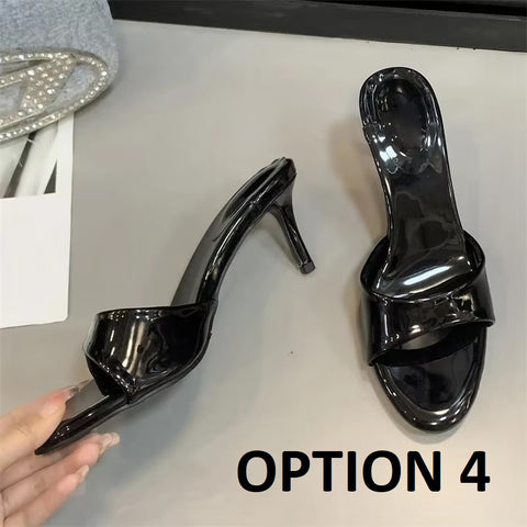 New Fashion Open Toe Thin Heel  Slippers CODE: KAR5379