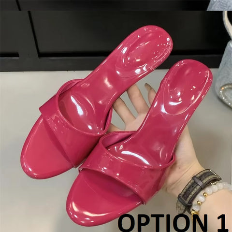 New Fashion Open Toe Thin Heel  Slippers CODE: KAR5379