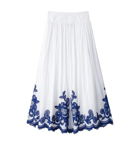 New Floral Embroidery Shirts Skirts Sets CODE: KAR5382