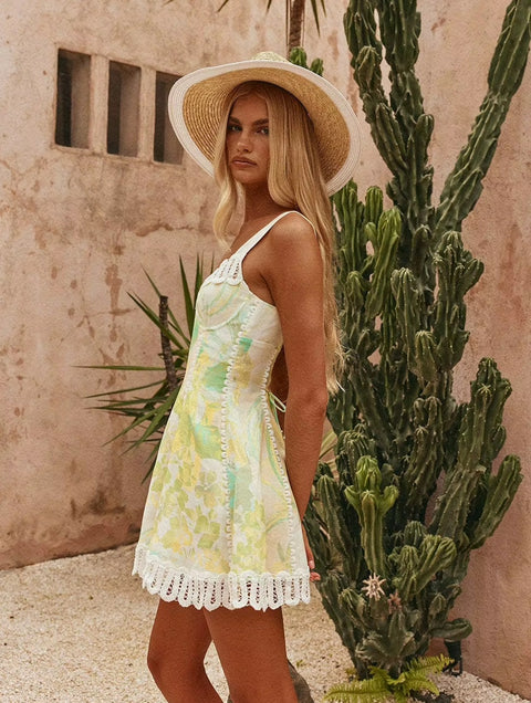 New Floral Printing Temperament Mini Dress CODE: KAR5383