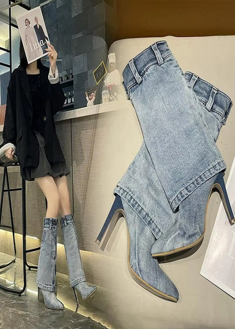 New Retro Denim Knee-high Long Boot CODE: KAR5389