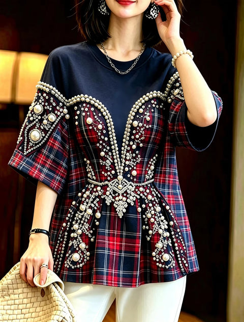 New Half Sleeve Round Neck Casual Pullover Top CODE: KAR5390