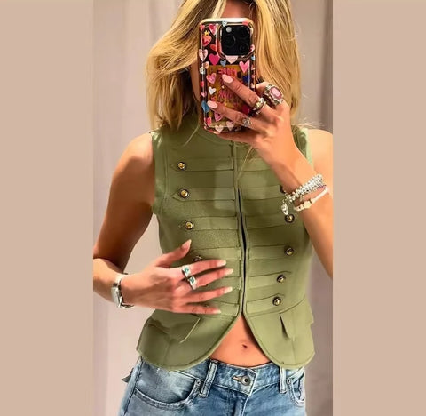 New Style Sleeveless Rope Vest Jacket CODE: KAR5395