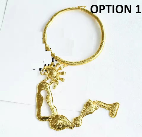 New Exaggerated Breastplate Long Pendant Accessory CODE: KAR5397
